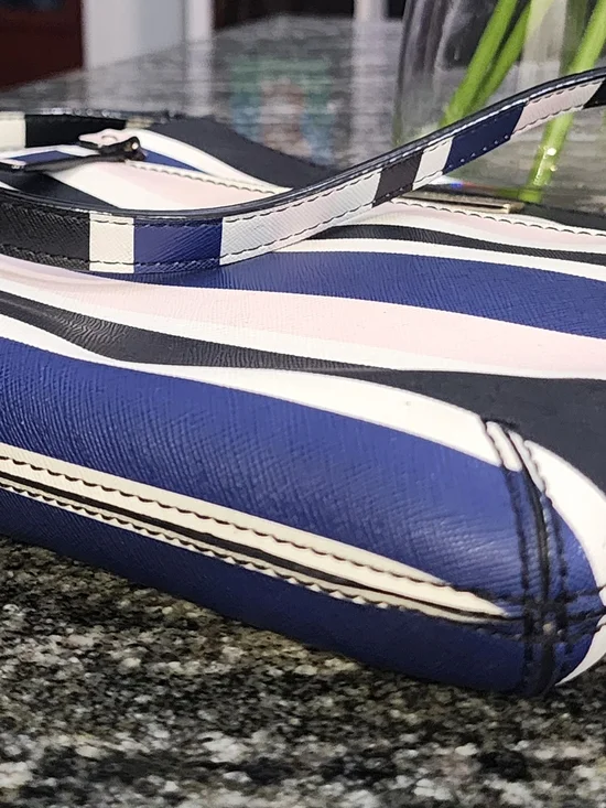 kate spade Laurel Way Striped Crossbody in Navy, Black & Pale Pink-9.5×9×1.5 - Picture 6 of 6